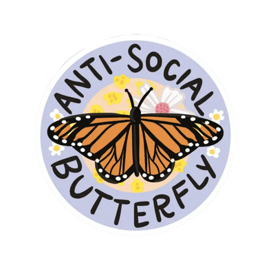 Anti-Social Butterfly Sticker