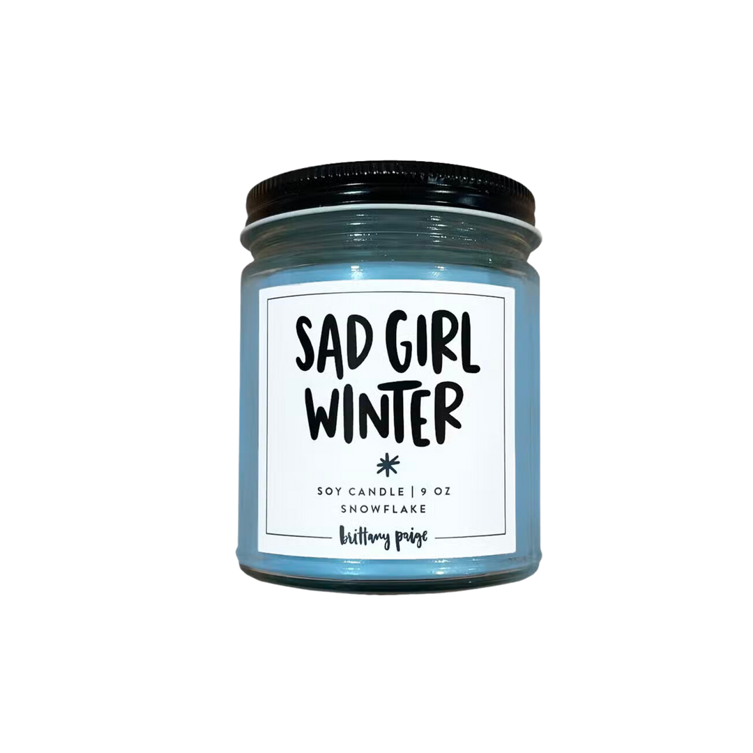 Sad Girl Winter Candle