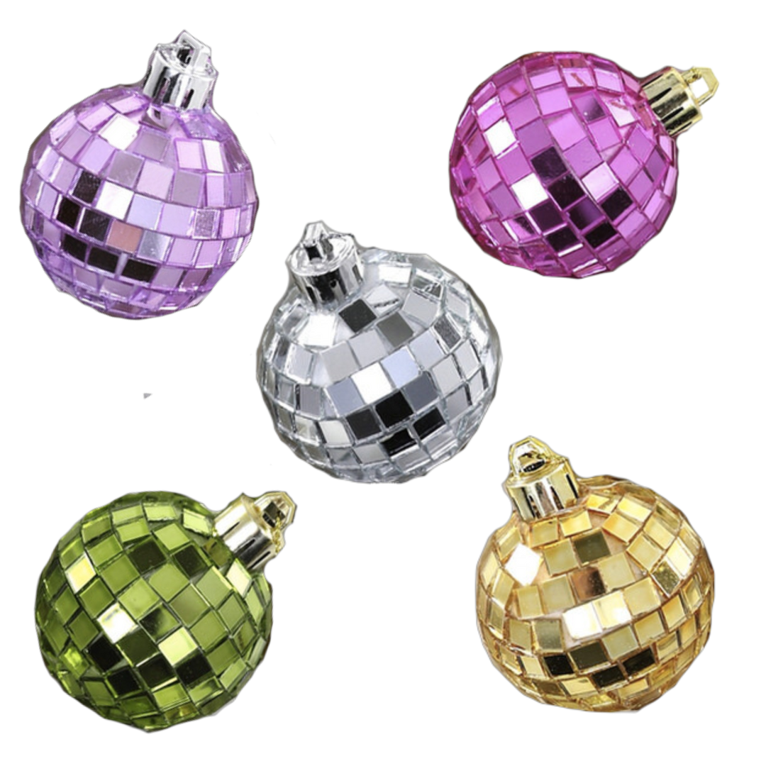Tiny Disco Ball Ornament Set