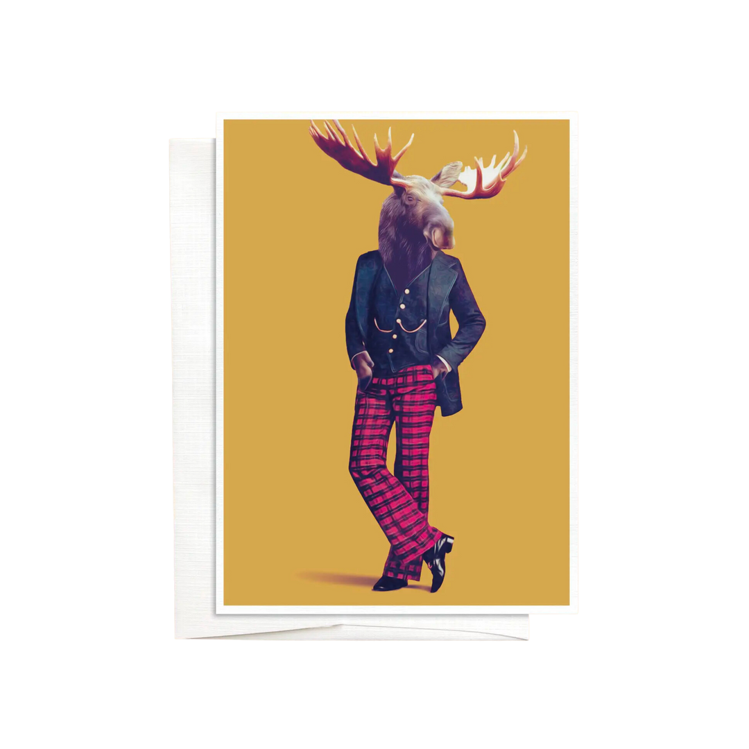 Moose in Clothes Greeting Card