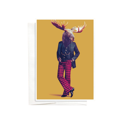 Moose in Clothes Greeting Card