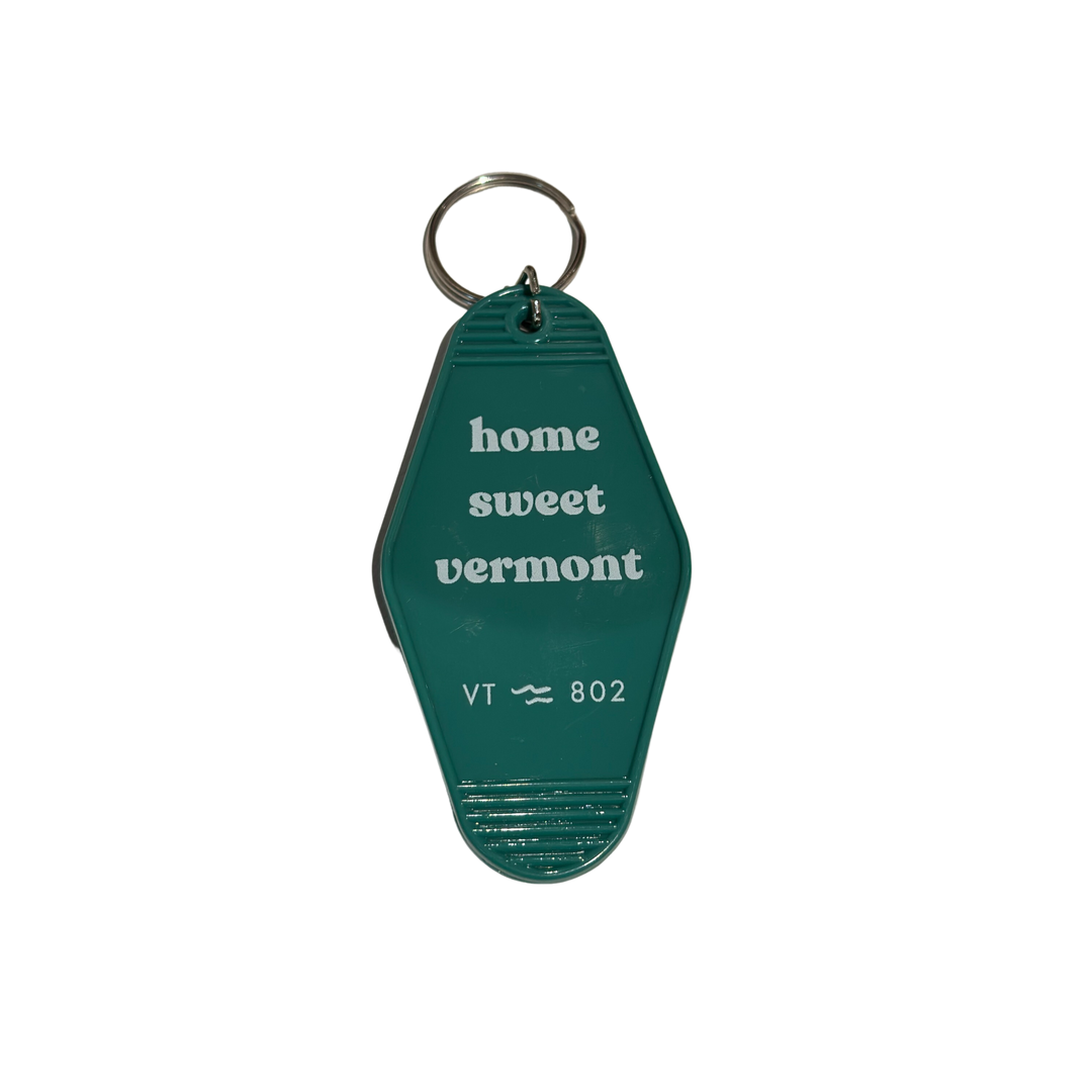 Home Sweet Vermont 802 Motel Keychain