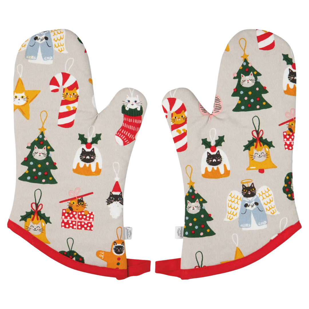Bauble Cats Christmas Oven Mitts Set of 2