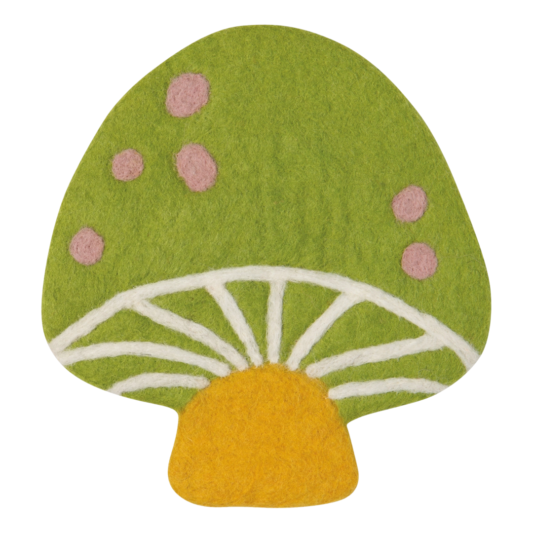Mushroom Gems Felt Wool Trivet