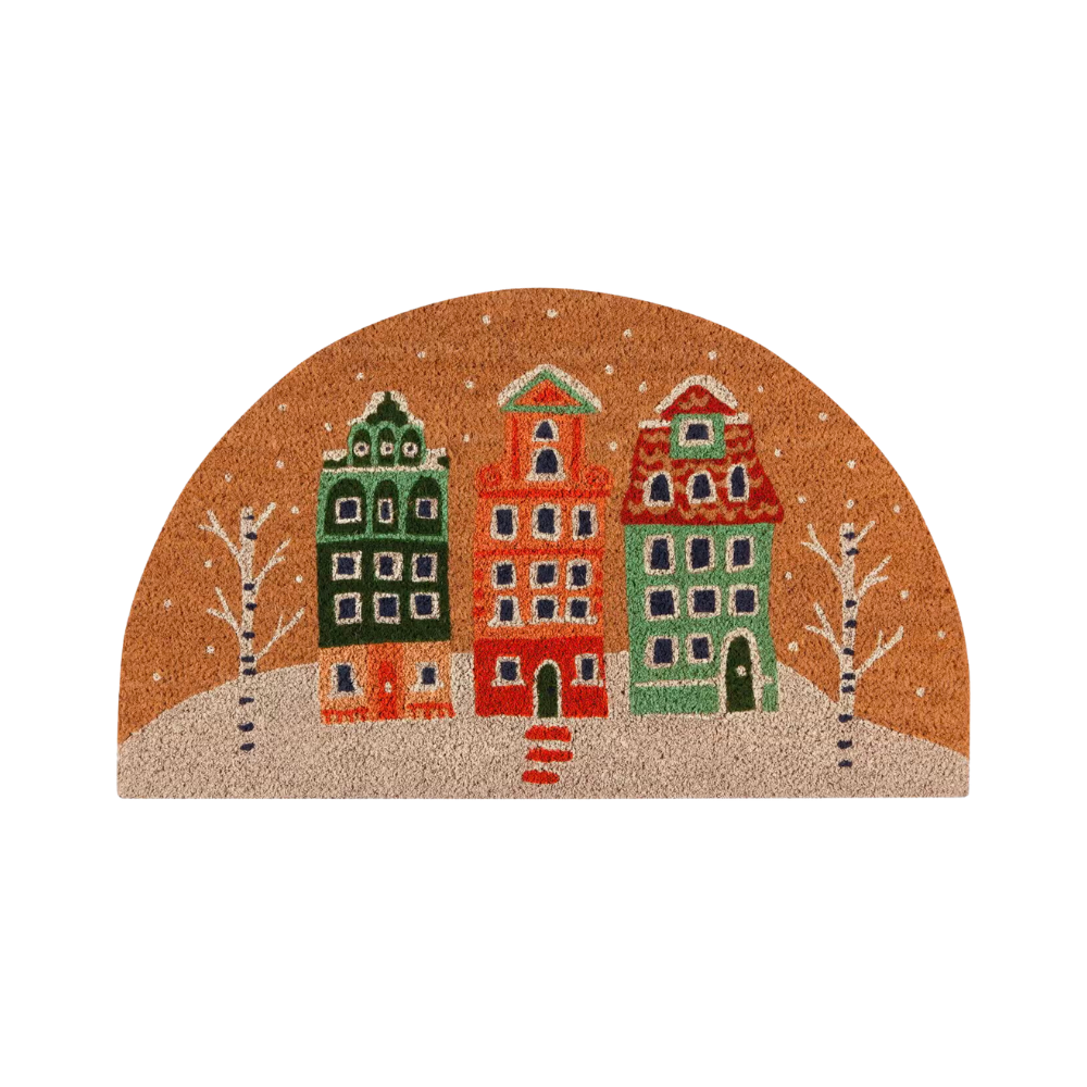 Candy Cane Lane Christmas Coir Doormat