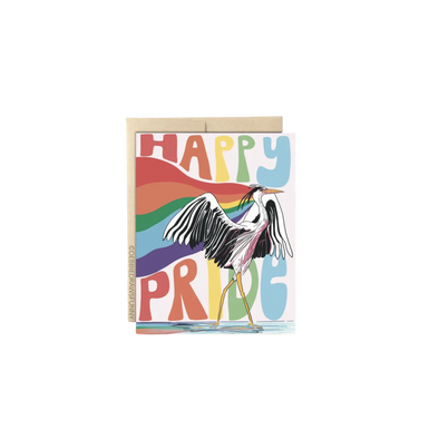 Happy Pride Great Blue Heron Greeting Card