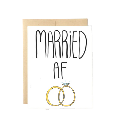 Married AF Funny Wedding Card