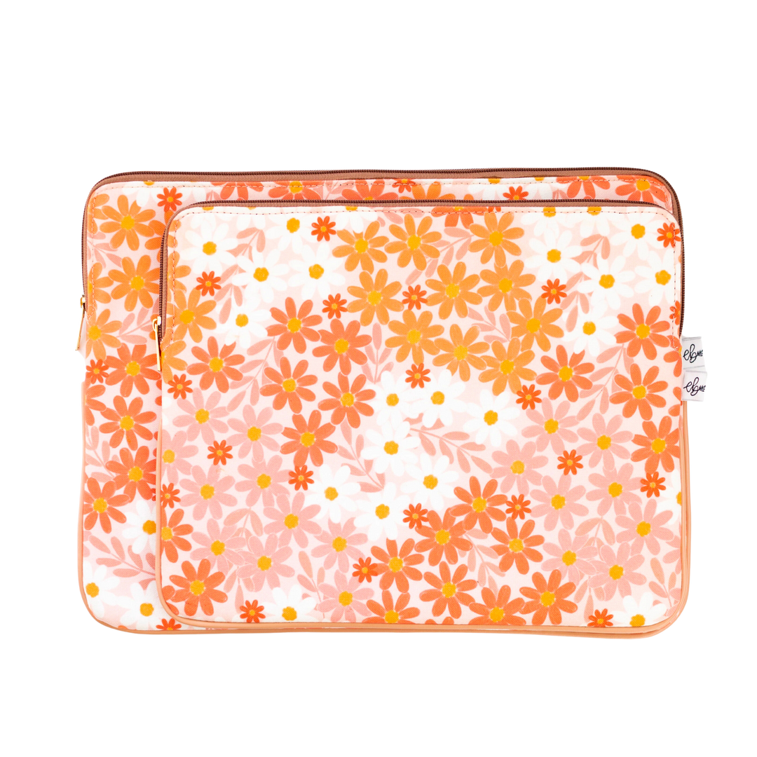 Orange Daisy Patch Laptop Case