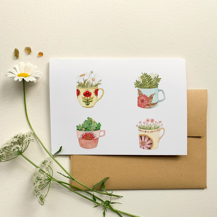 Botanical Cup Collection - Greeting Card