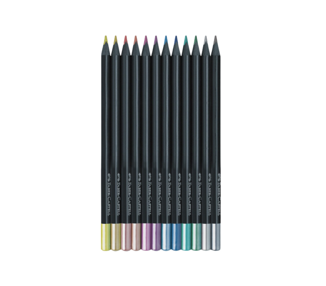 Black Edition Metallic Color Pencils 12 Count Set