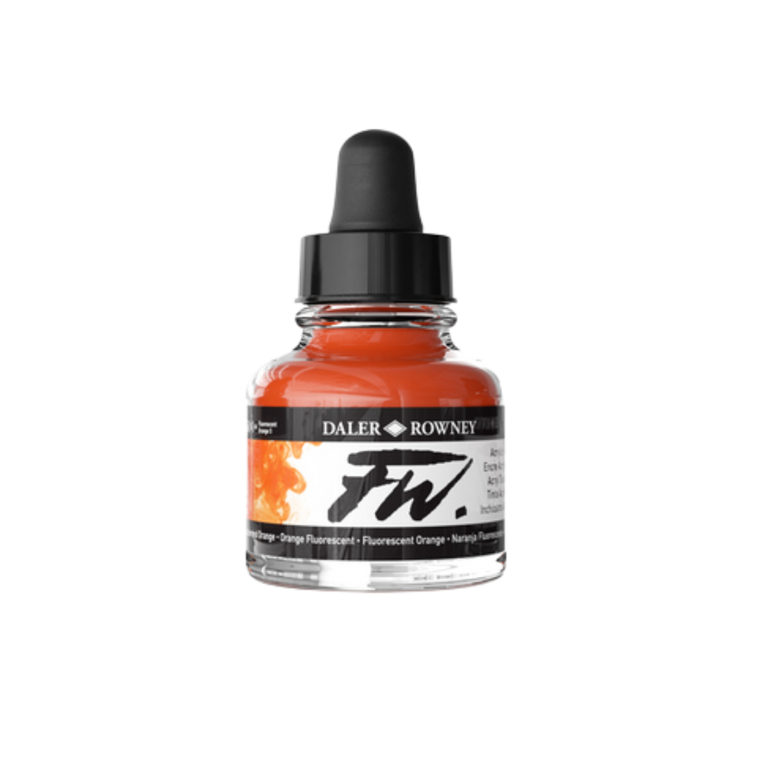 FW Liquid Acrylic Ink 1oz - Fluorescent Orange