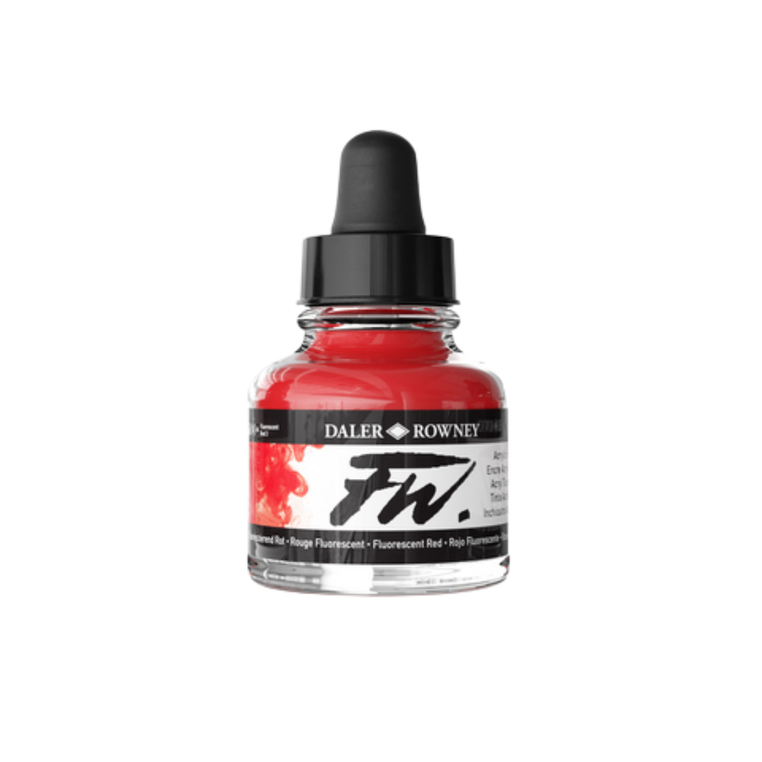 FW Liquid Acrylic Ink 1oz - Fluorescent Red