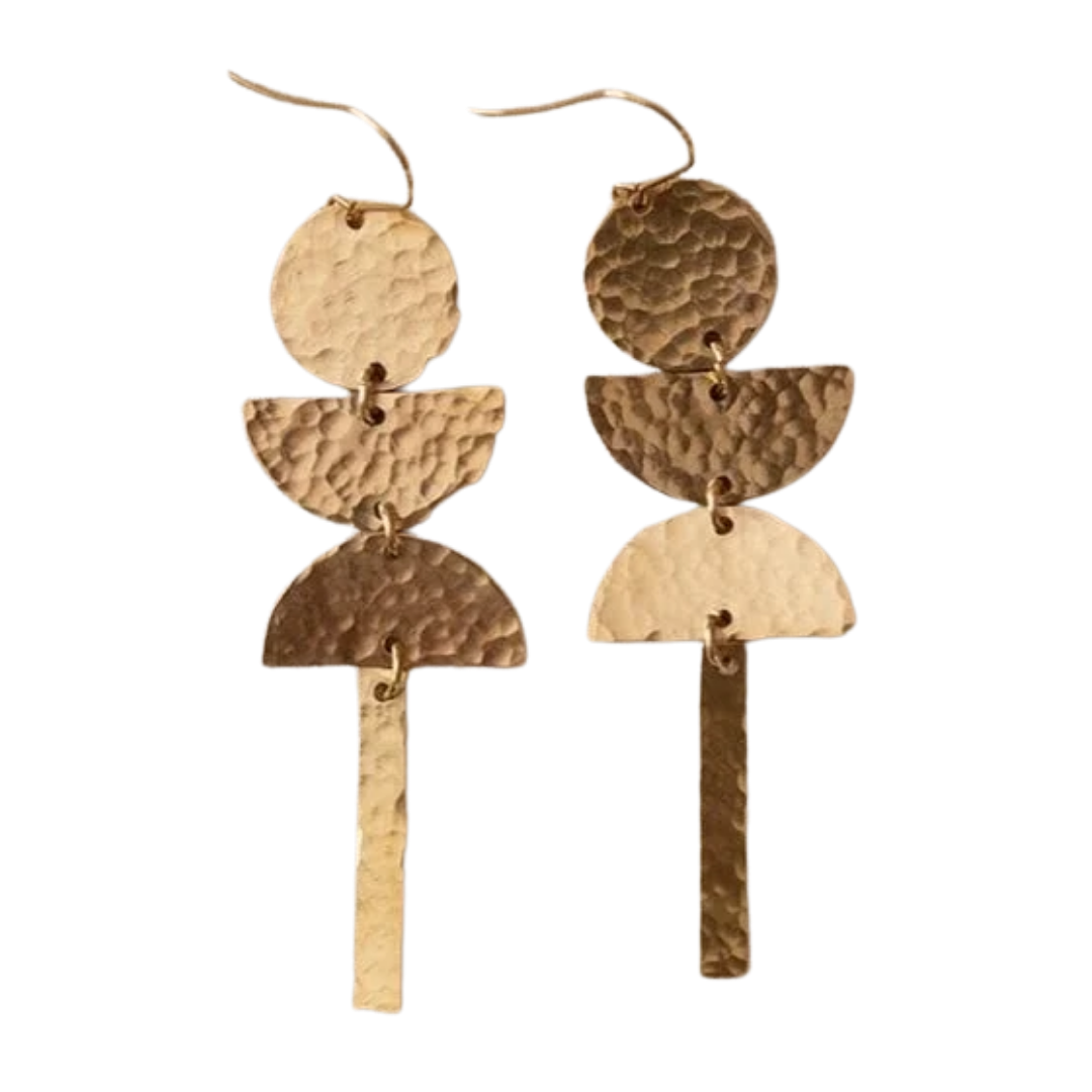 Hammered Brass Earrings No. 30