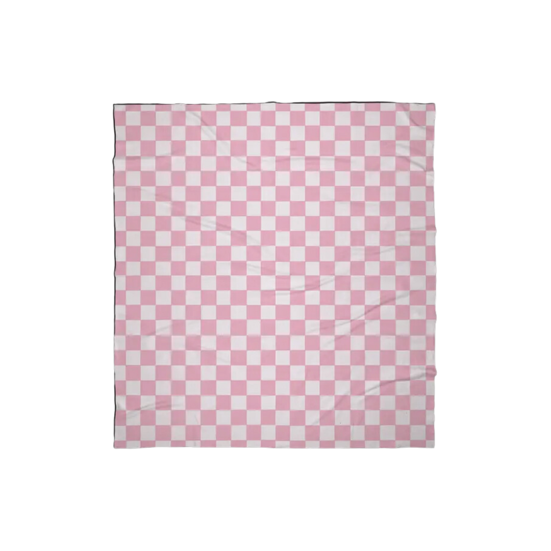 Pink Checkers Beach Blanket