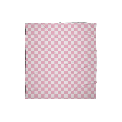 Pink Checkers Beach Blanket