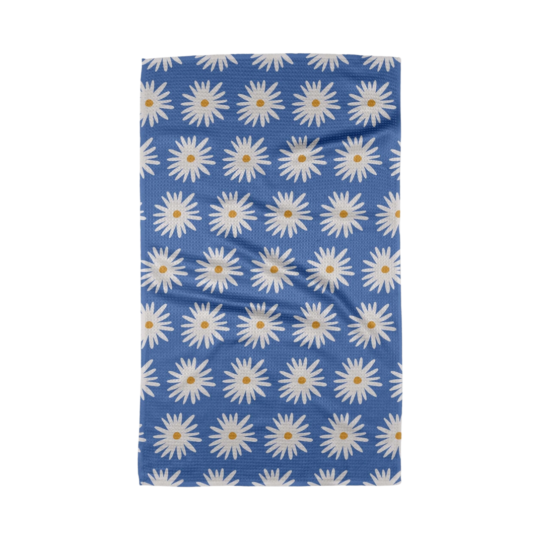 Blue Daisies Tea Towel