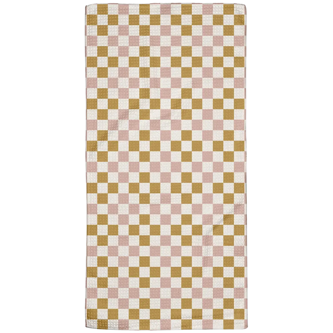 Spring Checkers Bar Towel