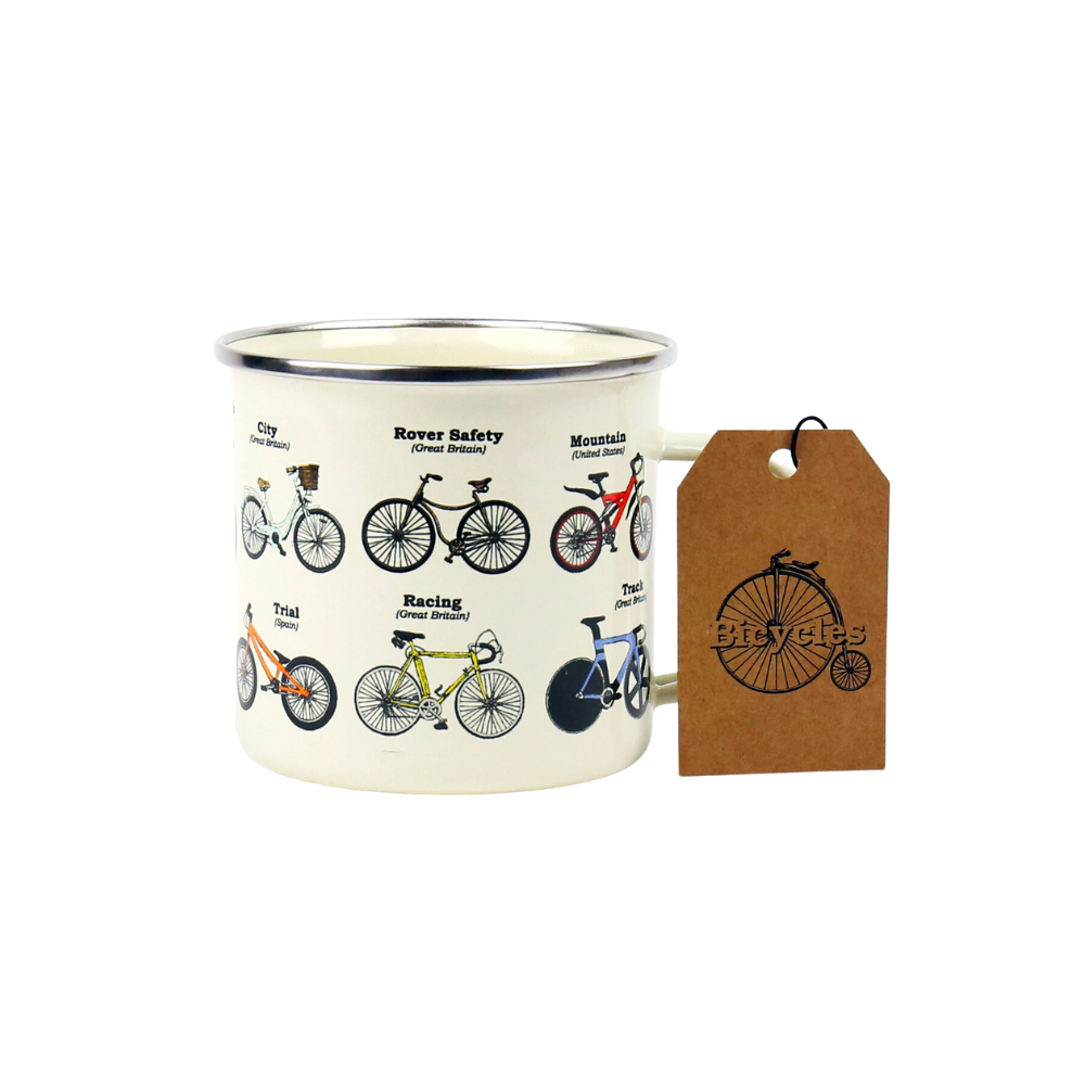 Bikes Enamel Mug