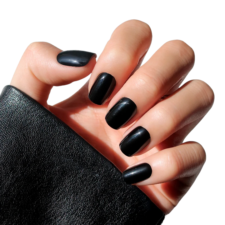 Jet Black Press-On Nails