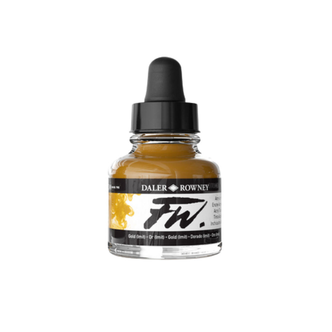 FW Liquid Acrylic Ink 1oz - Gold Imit