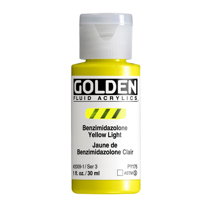 Golden Fluid Acrylic Paint 1oz - Benzimidazolone Yellow Light