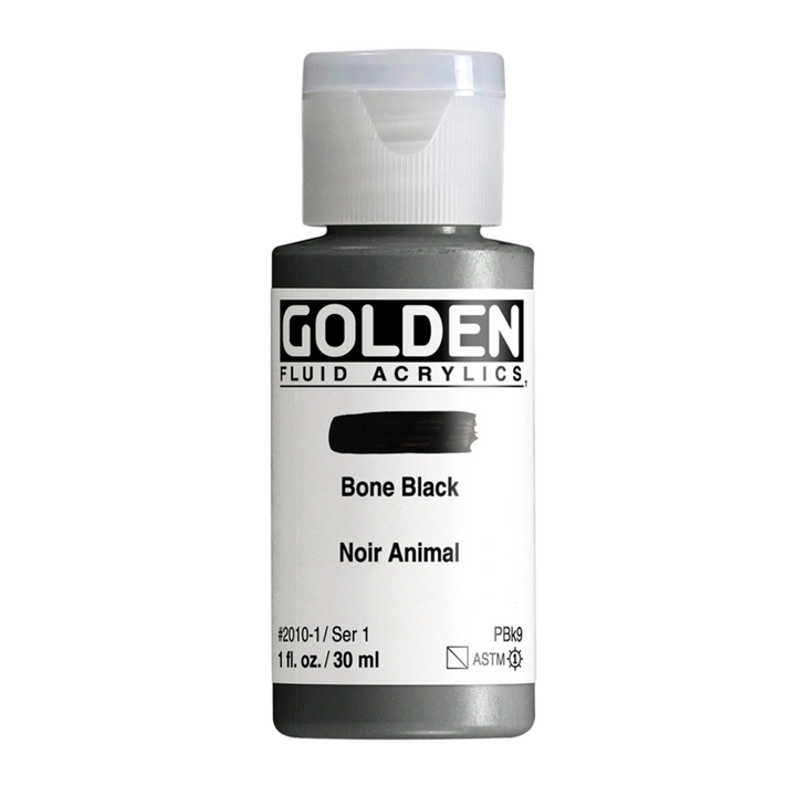 Golden Fluid Acrylic Paint 1oz - Bone Black
