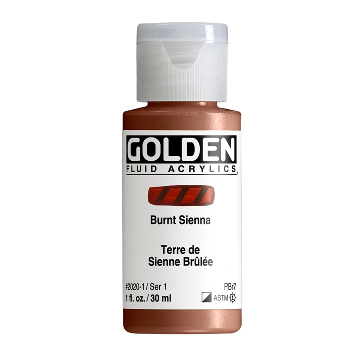 Golden Fluid Acrylic Paint 1oz - Burnt Sienna