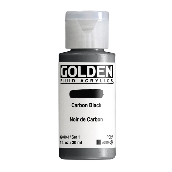 Golden Fluid Acrylic Paint 1oz - Carbon Black