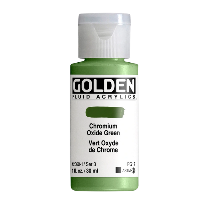 Golden Fluid Acrylic Paint 1oz - Chromium Oxide Green