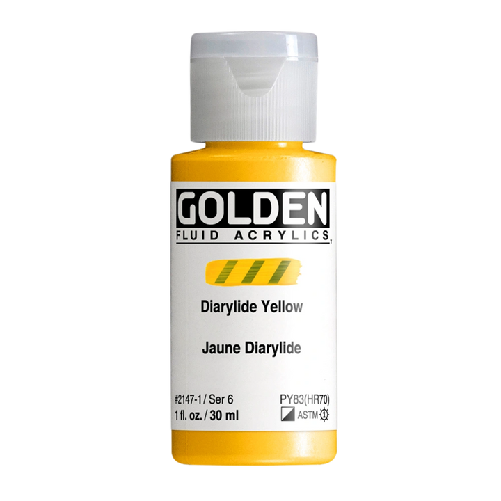 Golden Fluid Acrylic Paint 1oz - Diarylide Yellow