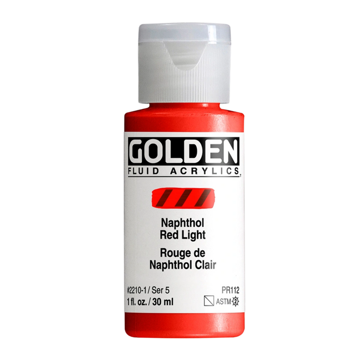 Golden Fluid Acrylic Paint 1oz - Naphthol Red Light
