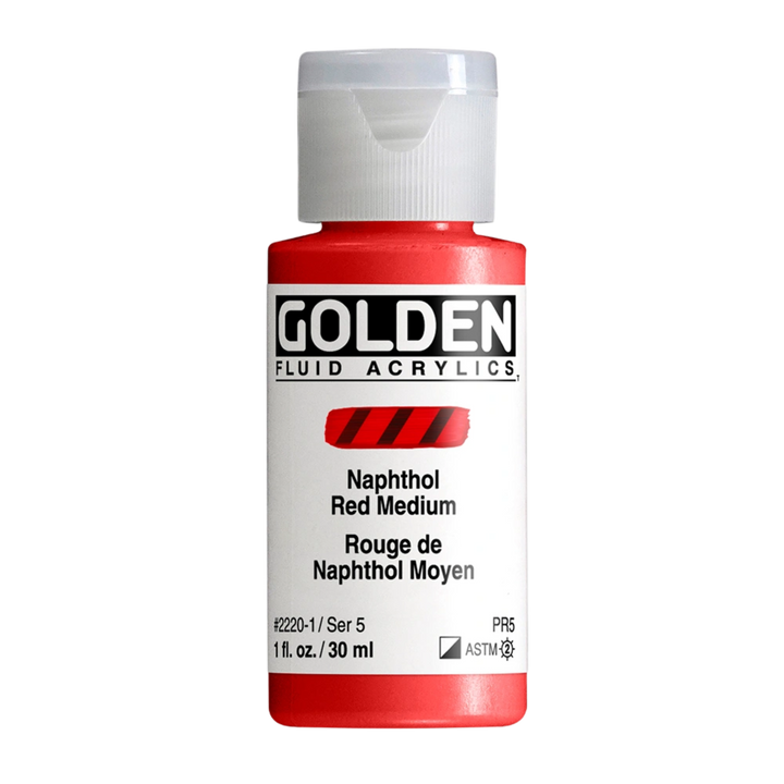 Golden Fluid Acrylic Paint 1oz - Naphthol Red Medium