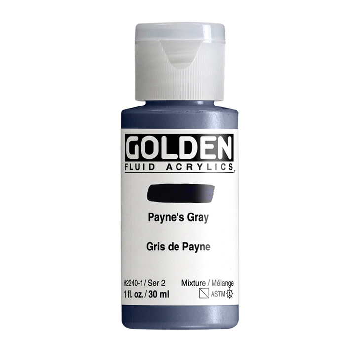 Golden Fluid Acrylic Paint 1oz - Payne's Grey