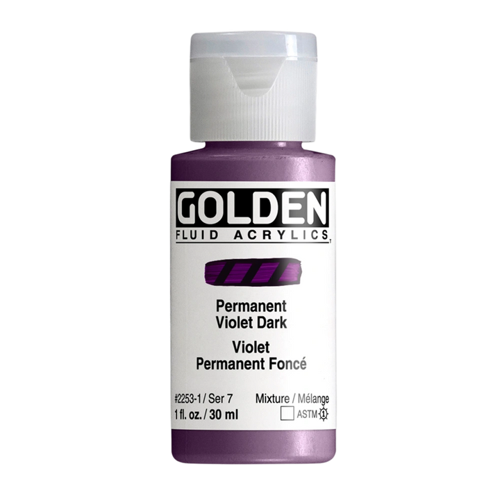 Golden Fluid Acrylic Paint 1oz - Permanent Violet Dark