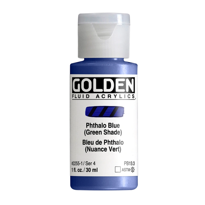 Golden Fluid Acrylic Paint 1oz - Phthalo Blue, Green Shade