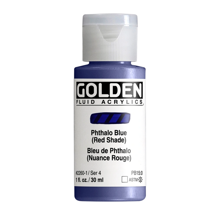 Golden Fluid Acrylic Paint 1oz - Phthalo Blue, Red Shade