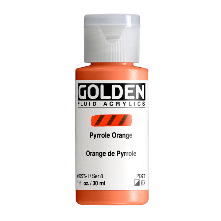 Golden Fluid Acrylic Paint 1oz - Pyrrole Orange