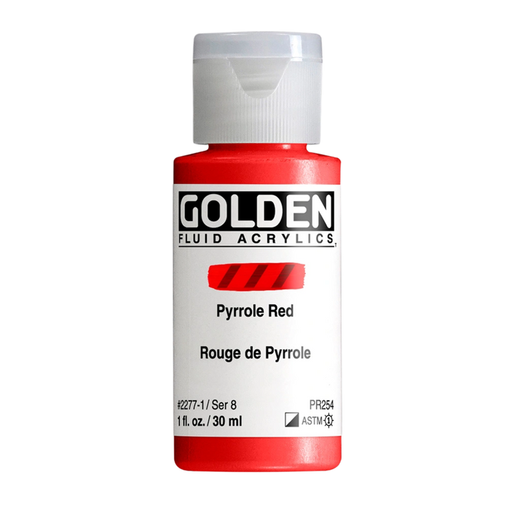 Golden Fluid Acrylic Paint 1oz - Pyrrole Red