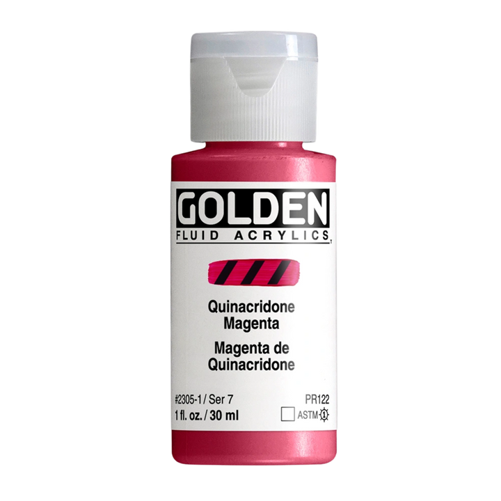 Golden Fluid Acrylic Paint 1oz - Quinacridone Magenta