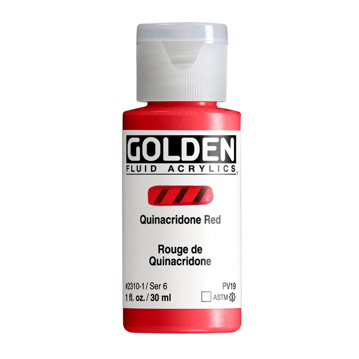 Golden Fluid Acrylic Paint 1oz - Quinacridone Red