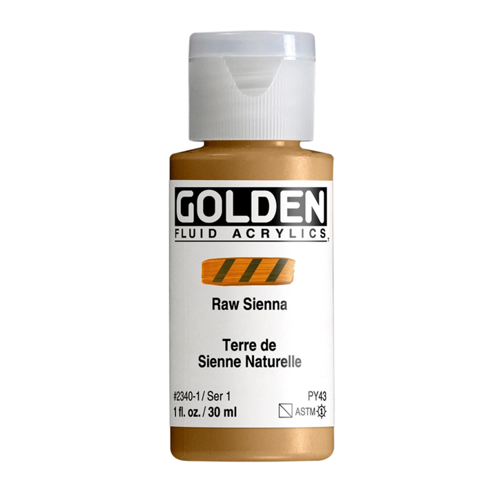Golden Fluid Acrylic Paint 1oz - Raw Sienna