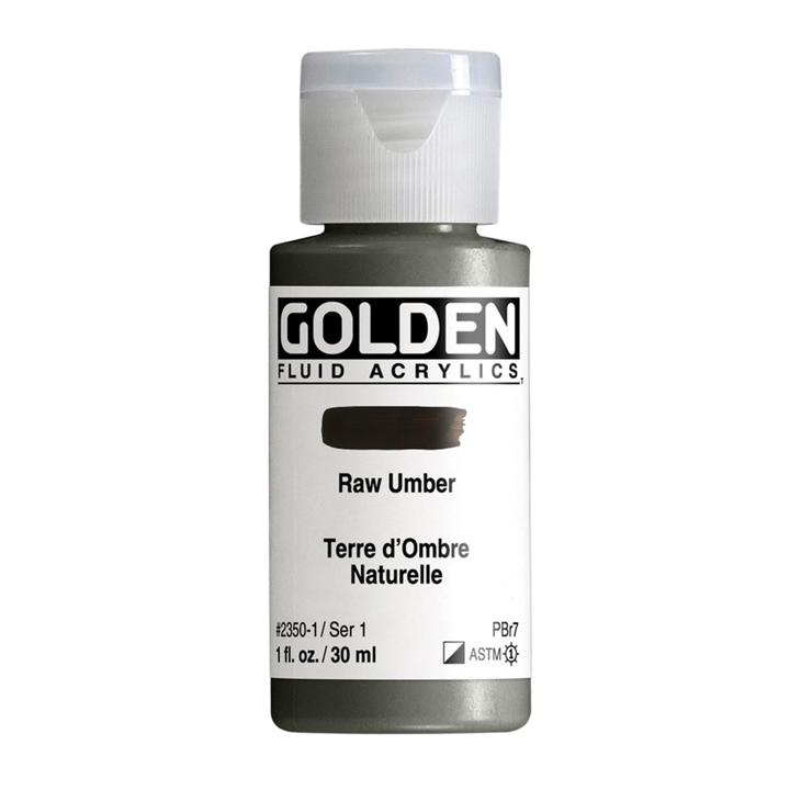 Golden Fluid Acrylic Paint 1oz - Raw Umber