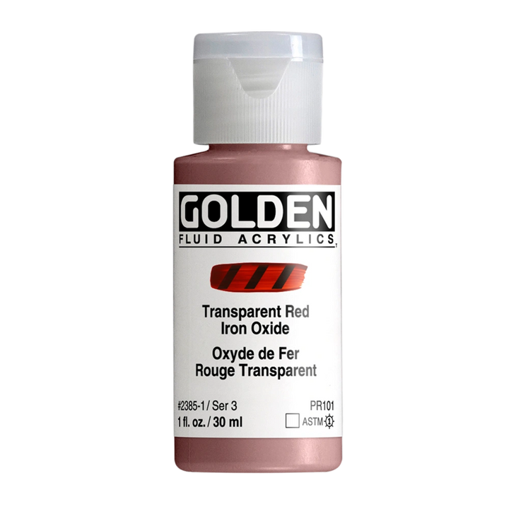 Golden Fluid Acrylic Paint 1oz - Transparent Red Iron Oxide
