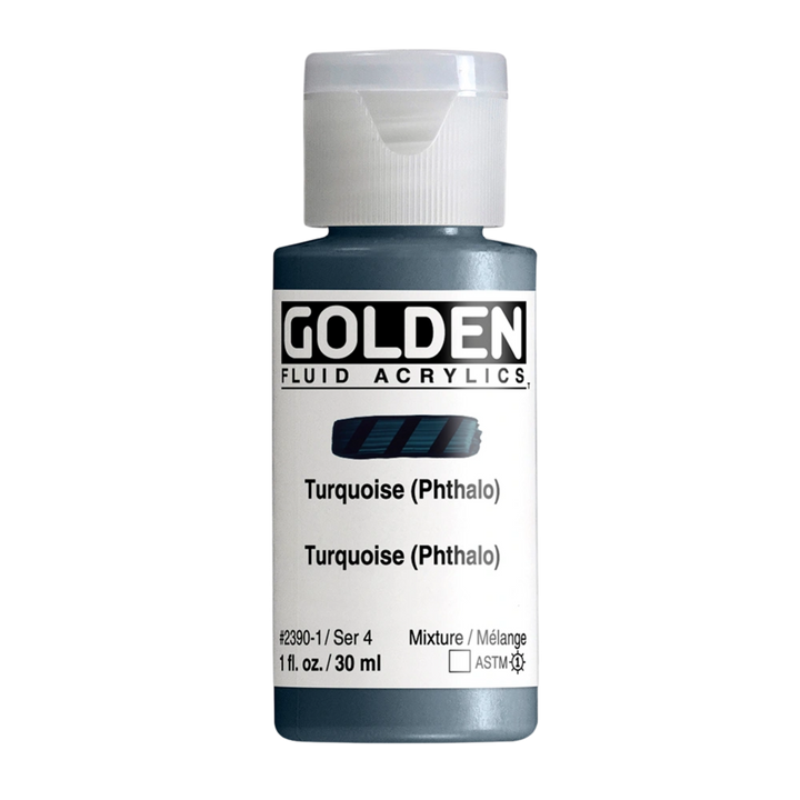 Golden Fluid Acrylic Paint 1oz - Turquoise Phthalo