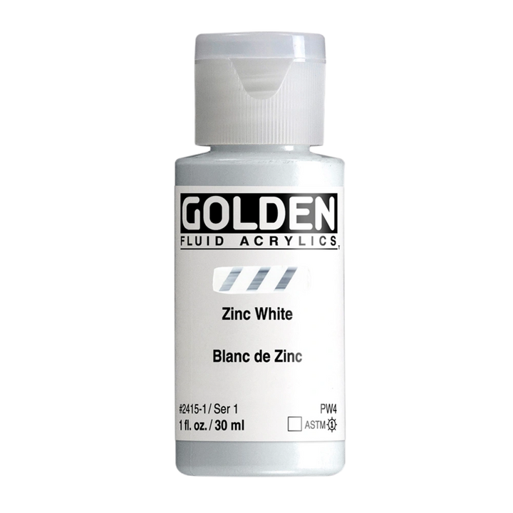 Golden Fluid Acrylic Paint 1oz - Zinc White