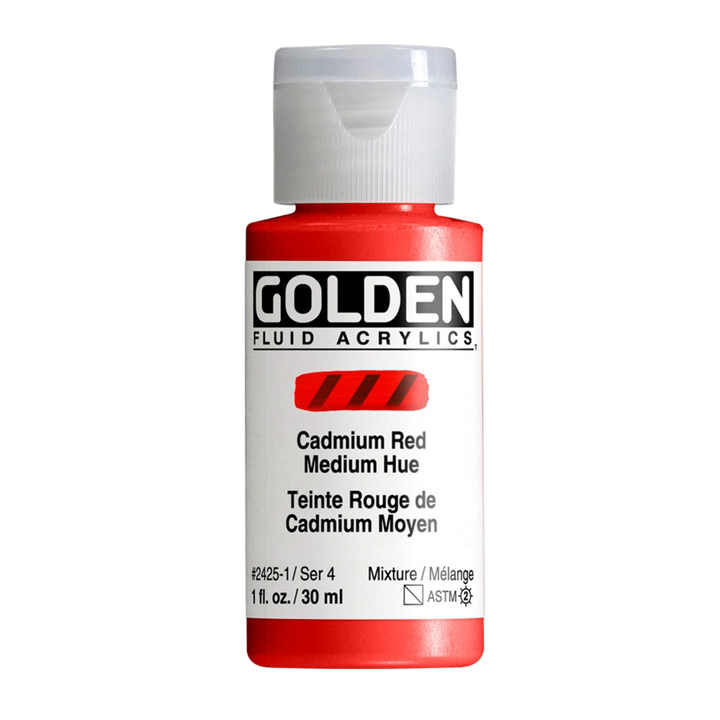 Golden Fluid Acrylic Paint 1oz - Cadmium Red Medium Hue