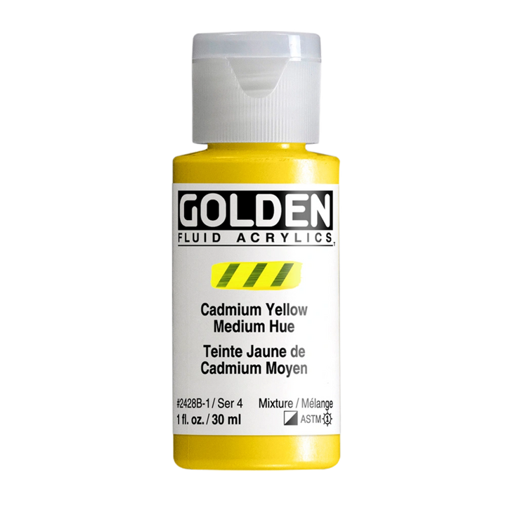 Golden Fluid Acrylic Paint 1oz - Cadmium Yellow Medium Hue