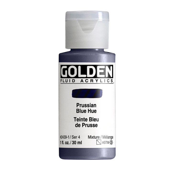 Golden Fluid Acrylic Paint 1oz - Prussian Blue Hue