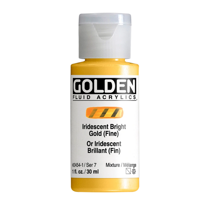 Golden Fluid Acrylic Paint 1oz - Iridescent Bright Gold (Fine)