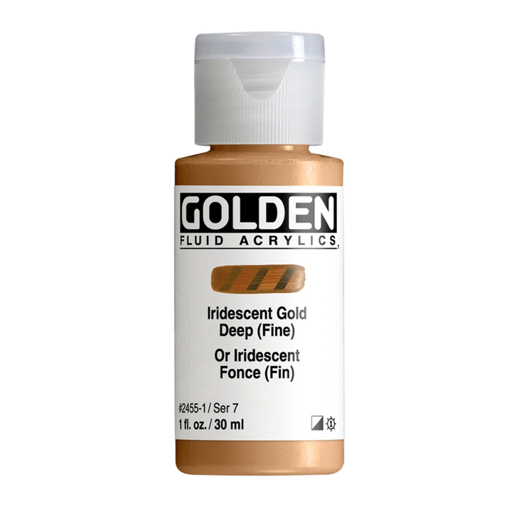 Golden Fluid Acrylic Paint 1oz - Iridescent Gold Deep (Fine)
